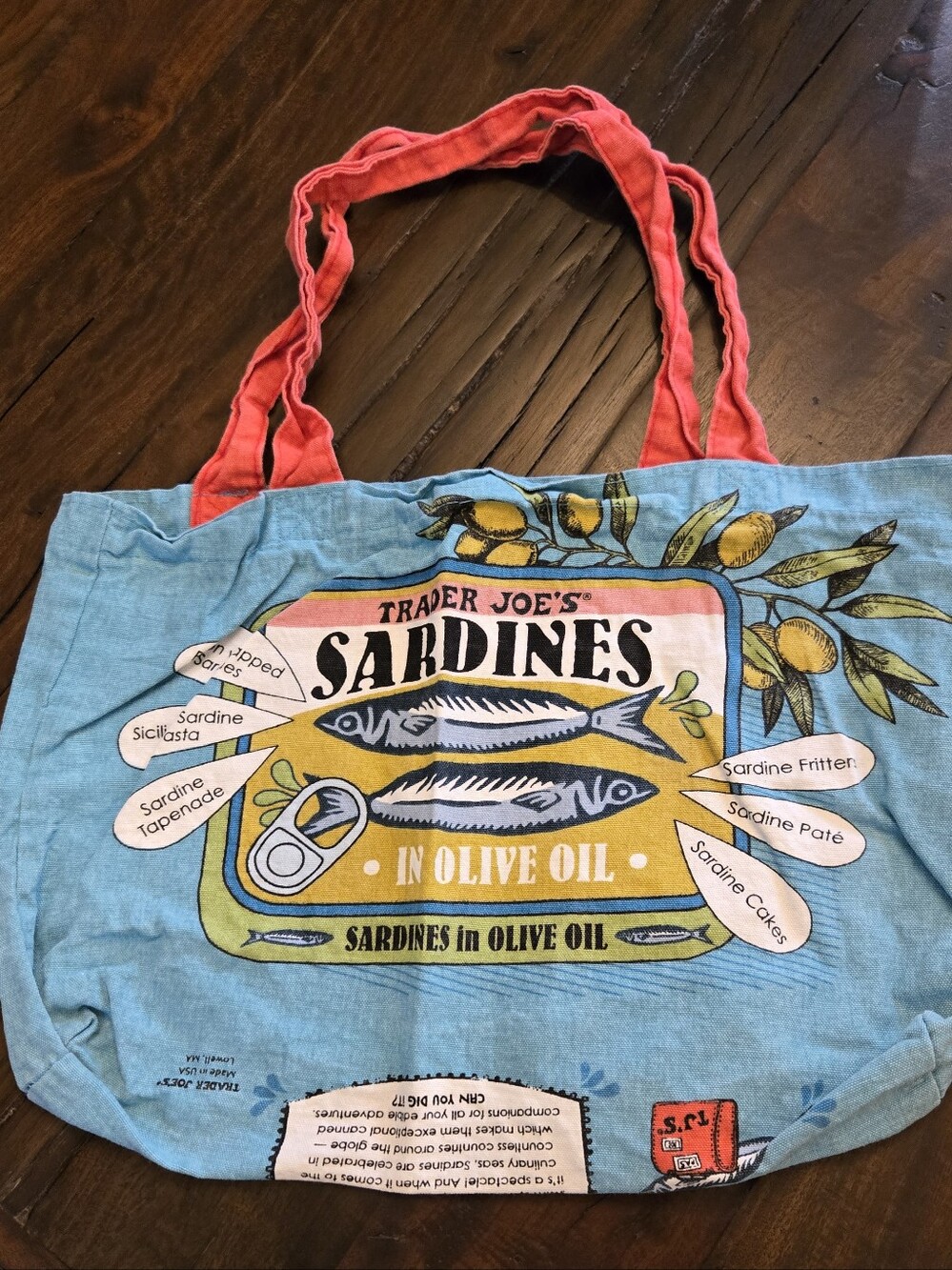 Trader Joe's Sardines Canvas Tote Bag